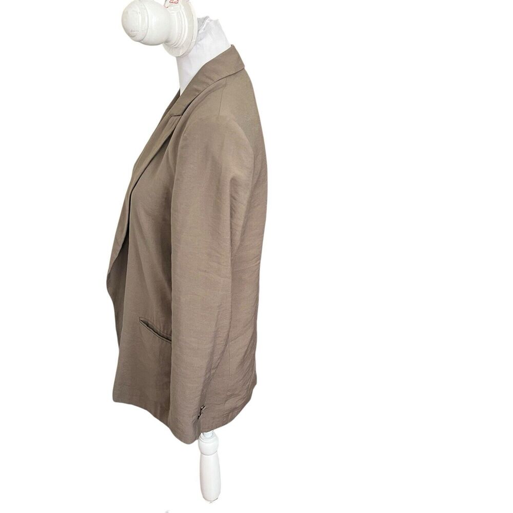ZARA Open Front Blazer Women’s Small Brown Lightweight Work Layering Chic - Picture 5 of 13